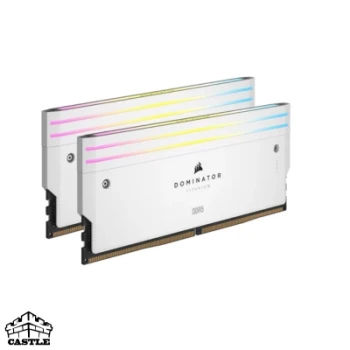 رم کورسیر Corsair Dominator Titanium RGB DDR5 64GB (2×32GB) 6600MHz CL32 سفید مخصوص Intel XMP