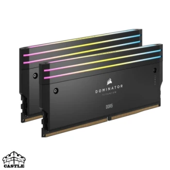 رم کورسیر Corsair Dominator Titanium RGB DDR5 32GB (2×16GB) 6600MHz CL32 مشکی مخصوص Intel XMP