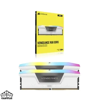 رم کورسیر VENGEANCE RGB DDR5 ظرفیت 32GB کیت 2×16 فرکانس 6000MHz CL30 رنگ سفید